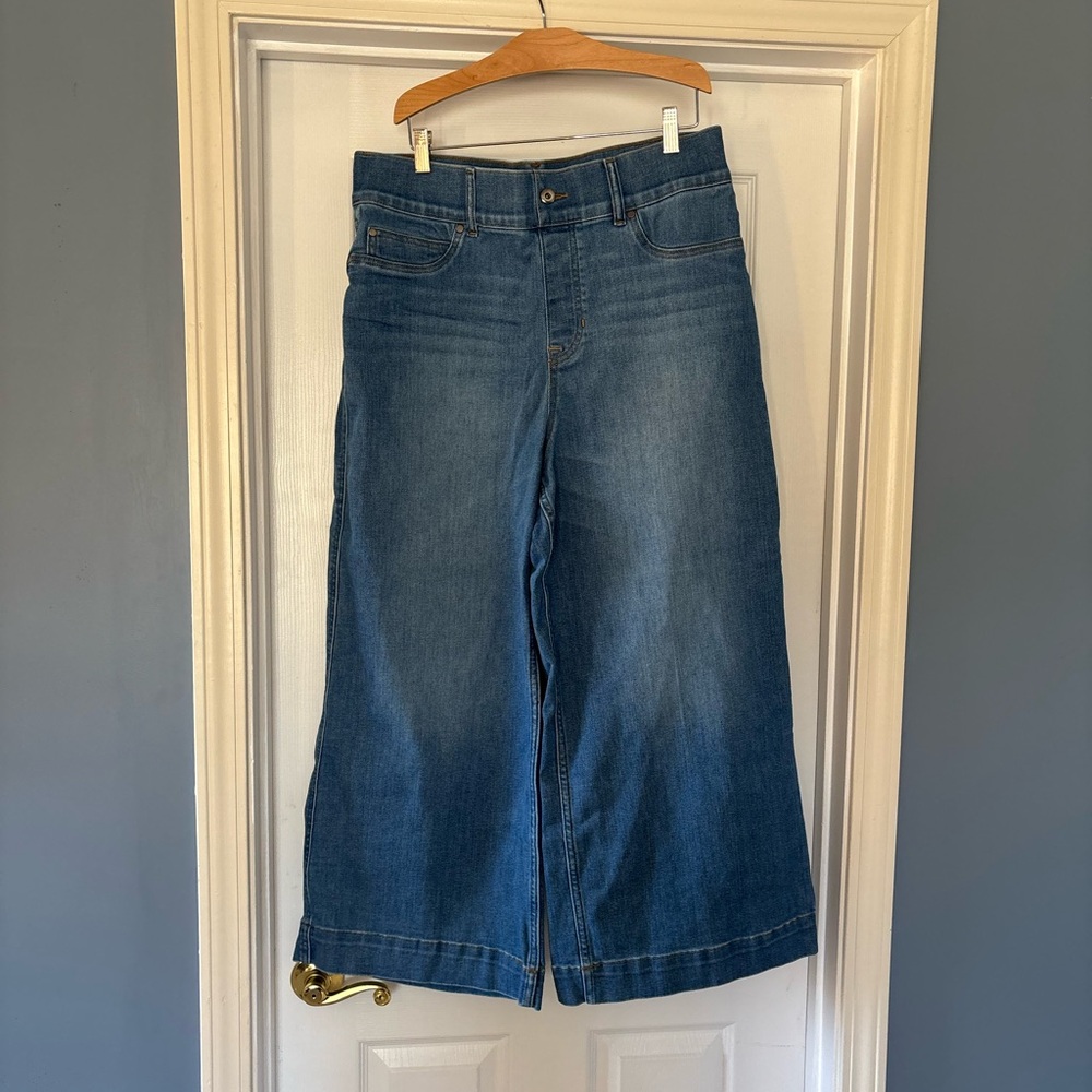 SPANX Flare Wide-Leg Jeans in Classic Blue, Size 1X